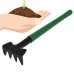 Black Green Nonslip Grip Gardening 4 Teeth Rake for Seeding Soil Turning   